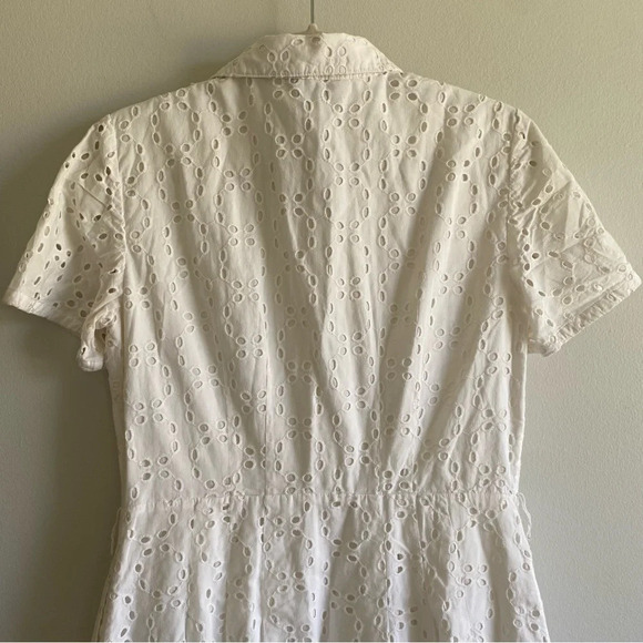 BROOKS Brothers 100% Cotton Eyelet Short Sleeve Midi Dress Size 6 (no belt) - Picture 6 of 16